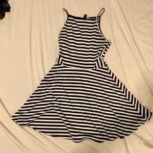 Black and white striped dress